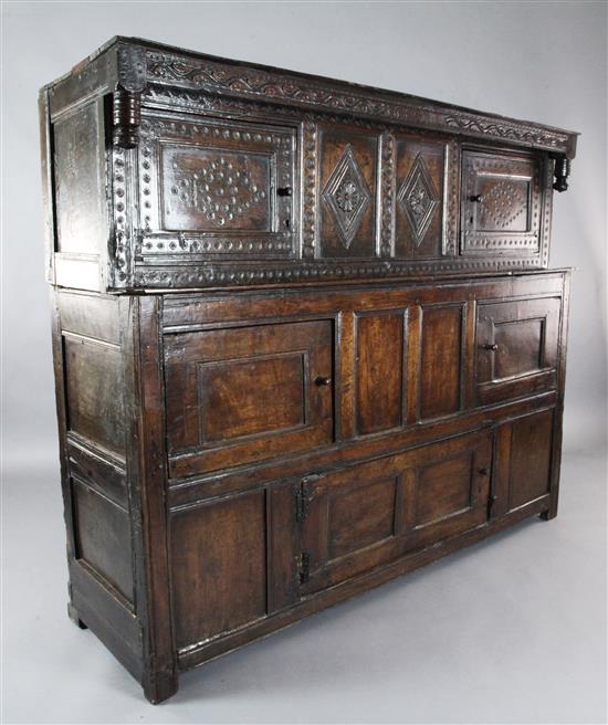 A late 17th century oak court cupboard, W.6ft 2in. D.1ft 9in. H.5ft 2in.